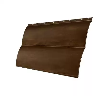 Металлический сайдинг Гранд Лайн / Grand Line профиль Блок-хаус new, Print elite 0.45, цвет Choko Wood (Шоколадное дерево)