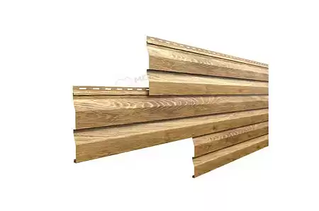 Металлический сайдинг Металл Профиль L брус XL Гладкий, 0.5 ECOSTEEL, золотой дуб
