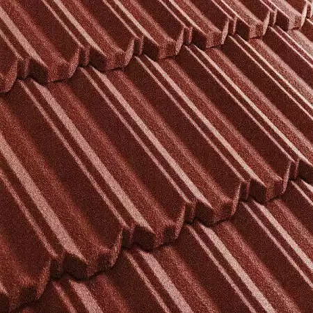 Композитная черепица Метротайл (Metrotile) серия MetroClassic, цвет красный, 1330х410 мм