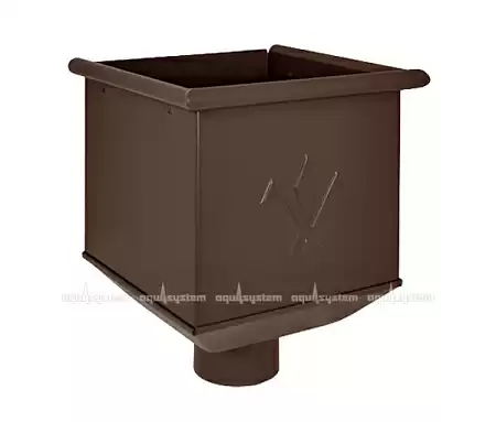 Воронка водосборная D100 Aquasystem Pural Matt, RAL 8017 коричневый