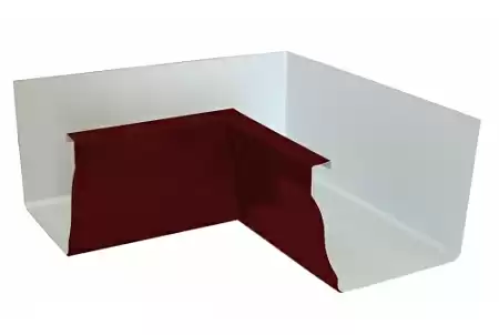 Угол желоба внутренний, 90° Vortex / Вортекс Гранд Лайн, Pe, цвет RAL 3005 (красное вино, вишня)