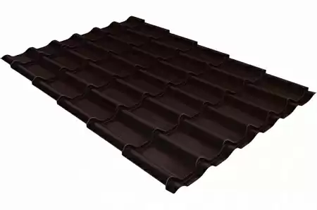 Металлочерепица Гранд Лайн / Grand Line, коллекция Classic, 0,5 Satin Zn 140, цвет RAL 8017 (шоколад)