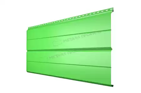 Металлический сайдинг Металл Профиль L брус XL Накатка, 0.5 NormanMP, RAL 6018 желто-зеленый