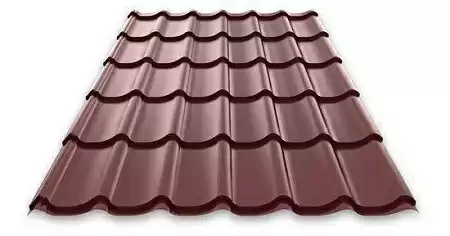 Металлочерепица Руукки Ruukki Monterrey Standart 0,5 Pural Matt BT, Zn 275 (кирпично-красный) RR29