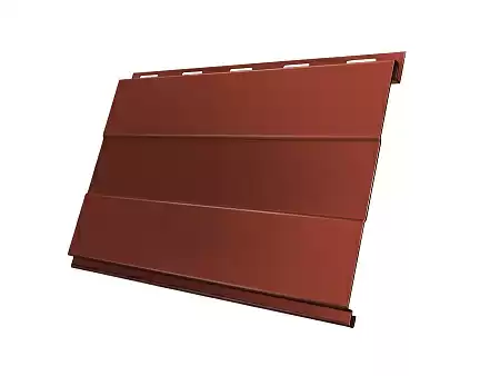 Металлический сайдинг Гранд Лайн / Grand Line профиль Вертикаль, PurLite Matt 0.5, цвет Ral 8004 (терракота)