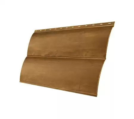Металлический сайдинг Гранд Лайн / Grand Line профиль Блок-хаус new, Print elite 0.45, цвет Nutwood (Орех)