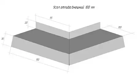 Угол отлива внешний Grand Line (Гранд Лайн), Print elite, 100 мм