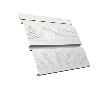 Софит металлический Квадро Брус с перфорацией Grand Line / Гранд Лайн, Satin 0.5, цвет Ral 9003 (сигнально-белый)