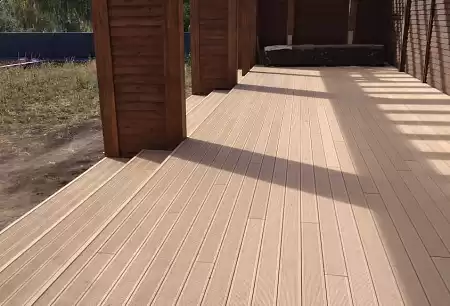 Террасная доска Классик Terrapol / Террапол ДПК пустотелая с пазом, 3000х147х24 мм, цвет арахис