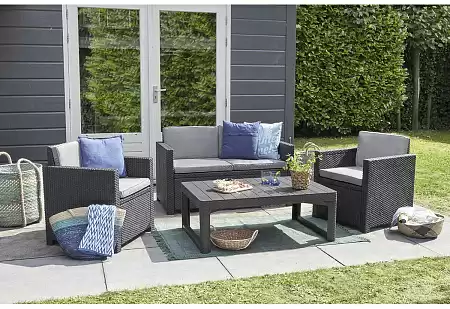 Стол Lyon rattan table Allibert (Аллиберт), цвет капучино