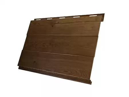 Металлический сайдинг Гранд Лайн / Grand Line профиль Вертикаль, Print premium 0.45, цвет Antique Wood (Античный дуб)