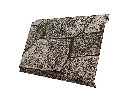 Металлический сайдинг Гранд Лайн / Grand Line профиль Вертикаль, Print elite 0.45, цвет King Stone (Королевский камень)