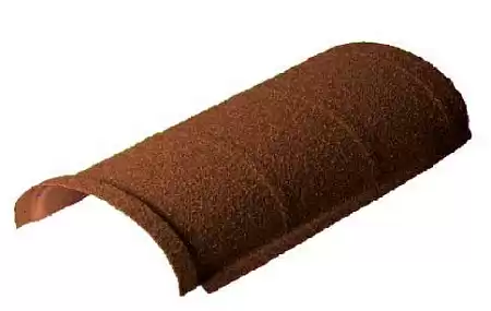 Конек Метротайл (Metrotile) полукруглый, цвет бургундия, 410х173 мм