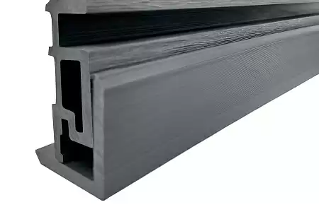 Вертикальная стеновая панель Nautic Prime Line ДПК 219*26*4000мм, цвет Тёмно-серый