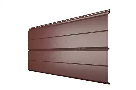 Металлический сайдинг Металл Профиль L брус XL Накатка, 0.45 VikingMP, RR 32 темно-коричневый