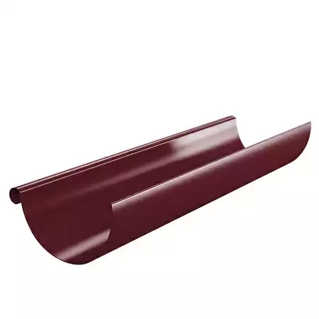 Желоб водосточный МЕТАЛЛ ПРОФИЛЬ Foramina PUR D125х3000, цвет темно-красный (RAL 3005)