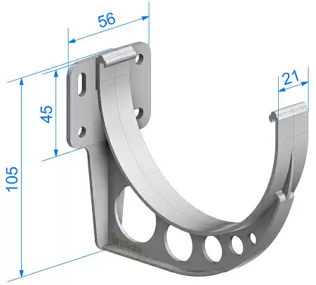 Кронштейн желоба Docke Standard, RAL 7024 серый