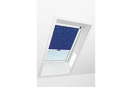 Штора рулонная затемняющая Roto ZRV M, 114x140, звезды морской синий