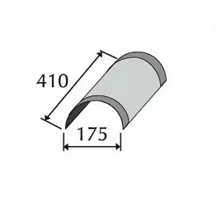 Конек Метротайл (Metrotile) полукруглый, цвет коричневый, 410х173 мм