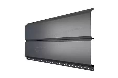 Металлический сайдинг Металл Профиль L брус XL Гладкий, 0.45 VikingMP, RAL 7024 серый графит