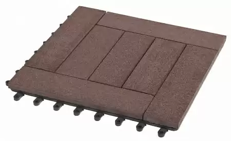 Садовый паркет Комфорт 6 GRINDERDECO ДПК, 300x300 мм, шоколад, упаковка 10 шт.