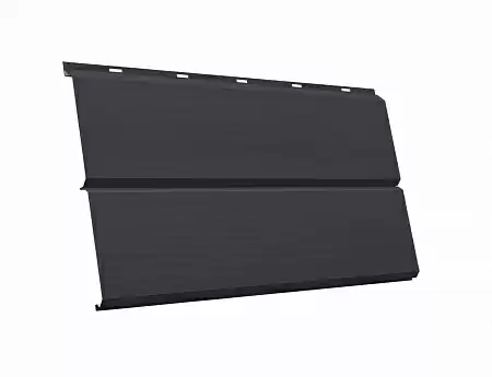 Металлический сайдинг Grand Line ЭкоБрус новый 3D, Сатин матовый ТХ  0.5 с пленкой, RAL 7024 мокрый асфальт