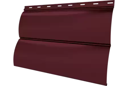 Металлический сайдинг Гранд Лайн / Grand Line профиль Блок-хаус новый, Сатин 0,5 с пленкой, RAL 3005 красное вино