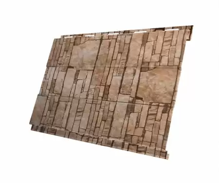 Металлический сайдинг Гранд Лайн / Grand Line профиль Вертикаль, Print elite 0.45, цвет Sand Stone (Камень-песчаник)