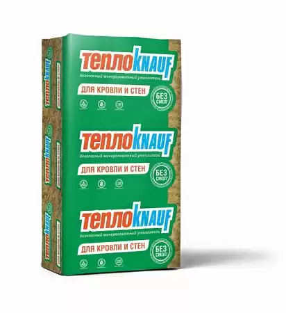 Утеплитель ТеплоKNAUF Коттедж+ для кровли и стен 14,5 кг/м3, 100х610х1230 мм, упаковка 0,6 м3 (8 плит)