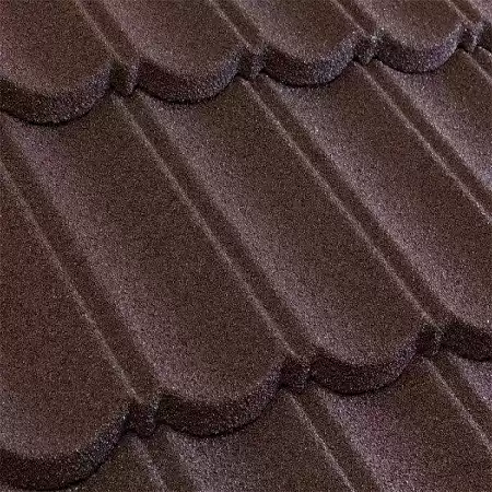 Композитная черепица Метротайл (Metrotile) серия MetroBond, цвет коричневый, 1330х410 мм