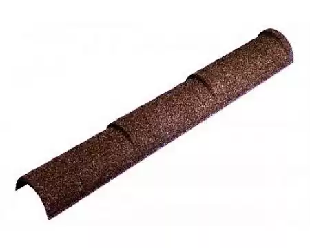 Конек Метротайл (Metrotile) полукруглый тройной, цвет кофе, 1140х173 мм