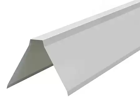 Планка конька плоского Металл Профиль, Pe 0.45, 155x155x2000 мм, чистый белый