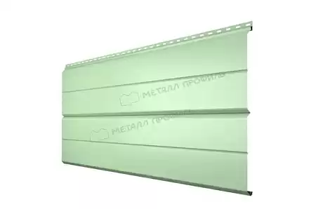 Металлический сайдинг Металл Профиль L брус XL Накатка, 0.5 NormanMP, RAL 6019 зеленая пастель