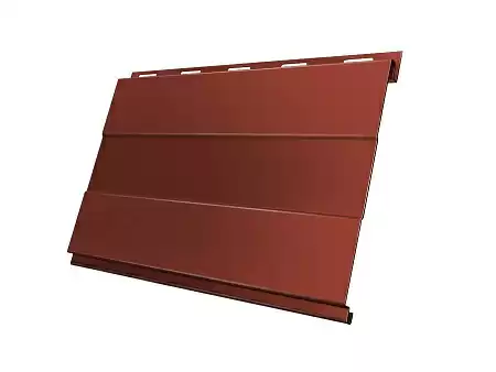 Металлический сайдинг Гранд Лайн / Grand Line профиль Вертикаль, Drap 0.45, цвет Ral 8004 (терракота)