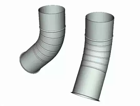 Колено гофрированное 60 гр D216 мм промышленное, Zn
