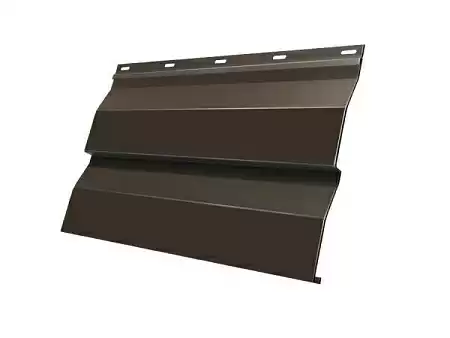 Металлический сайдинг Гранд Лайн / Grand Line профиль Корабельная доска, Satin 0.5, цвет RR 32 (темно-коричневый)