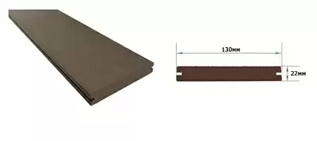 Террасная доска Смарт Terrapol / Террапол ДПК полнотелая c пазом, 4000х130х22 мм, цвет слива Террасная доска Смарт Terrapol / Террапол ДПК полнотелая c пазом, 4000х130х22 мм, цвет слива