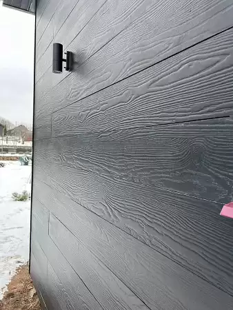 Фиброцементный сайдинг FCSPRO Вуд Лайн (паз-паз), 3000x190x10 мм, F50 (Темный минерал)