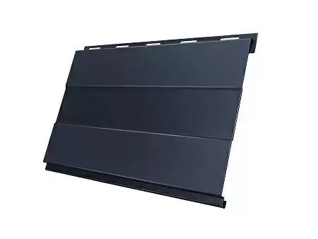 Металлический сайдинг Гранд Лайн / Grand Line профиль Вертикаль, Drap 0.45, цвет Ral 7024 (мокрый асфальт)