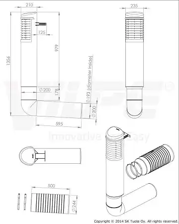 ROSS-дефлектор D200/210мм (200мм) Vilpe (Вилпе), бежевый