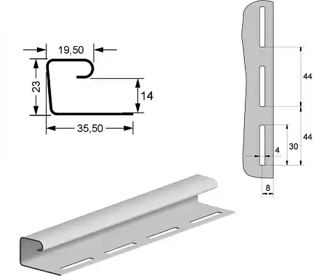 J-профиль Grand Line, 3 м, рябина