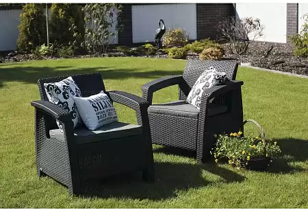 Набор кресел Corfu duo set Allibert (Аллиберт), цвет коричневый