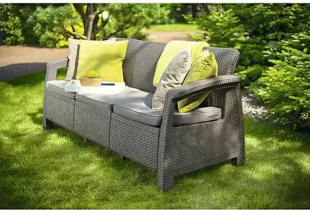 Диван трехместный Corfu love seat max Allibert (Аллиберт), цвет коричневый