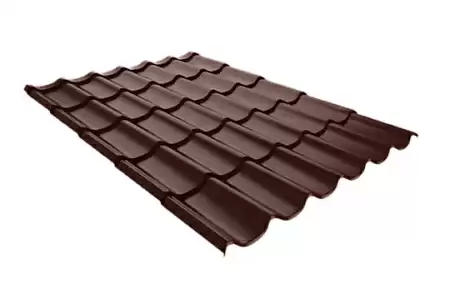 Металлочерепица Руукки Ruukki Monterrey FEB Forma 0,5 Polyester (PE), Zn 275 (шоколадный) RR887