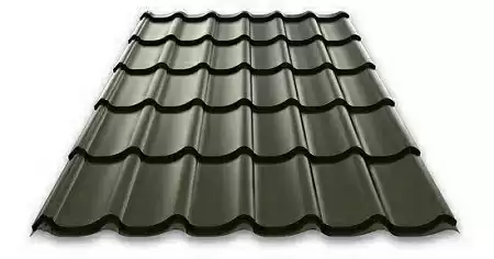 Металлочерепица Руукки Ruukki Monterrey Standart 0,5 Polyester (PE), Zn 275 (темно-серый) RR23