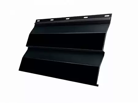 Металлический сайдинг Гранд Лайн / Grand Line профиль Корабельная доска, Satin 0.5, цвет Ral 9005 (черный янтарь)