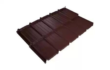 Металлочерепица BudMat (БудМат), коллекция Мурано, X-Matt 0.5, цвет 384 (коричневый)