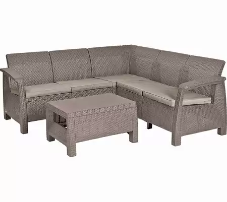 Угловой диван Corfu Relax set Allibert (Аллиберт), цвет капучино