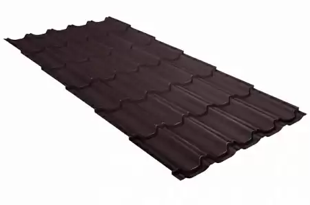 Металлочерепица Гранд Лайн / Grand Line, коллекция Kvinta plus, 0,5 Satin Zn 140, цвет RAL 8017 (шоколад)