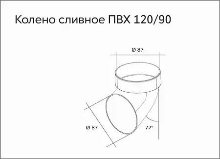 Колено сливное ПВХ Grand Line 87 мм, RR 32 коричневый